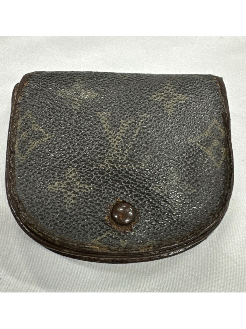 Authentic Vintage LV Monogram Canvas Coin Pouch in Dark Brown